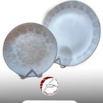 سرویس 26 پارچه قالب کلاسیک طرح نورا آبی لوستری مارچی مارچ